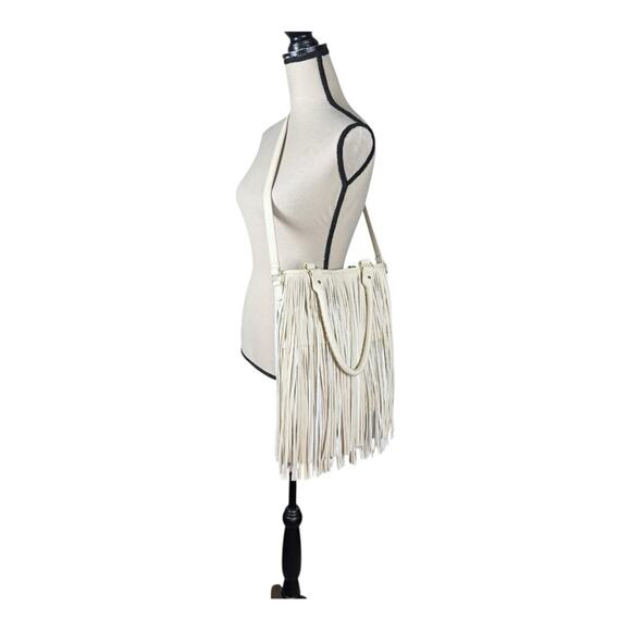 Steve Madden Fringe Bohemian Vegan Leather Shoulder Bag - Picture 1 of 6